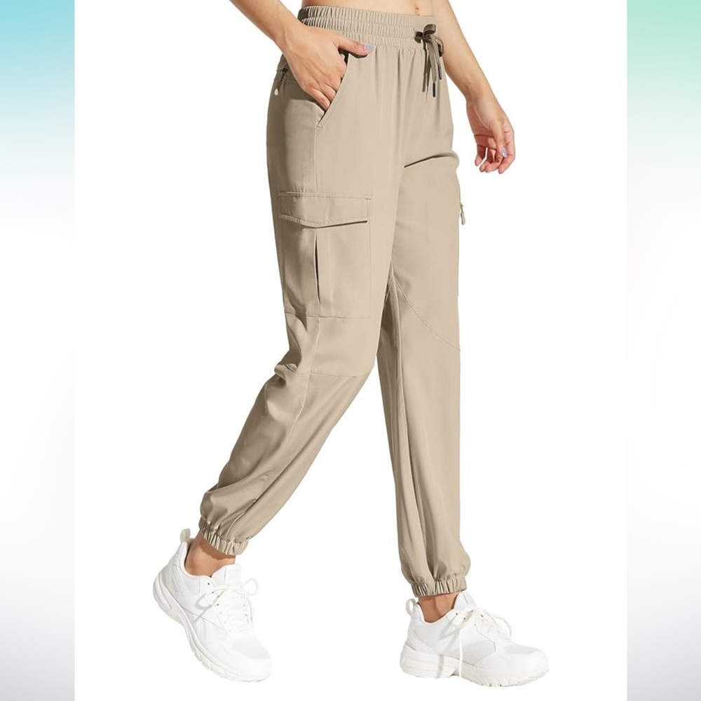 Capol Womens Cargo Joggers w/Pockets Lightweight • Quick Dry • Water Resistant •